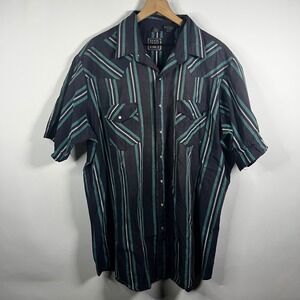 Vintage Rock Creek Ranch Top Men 2XLT 18/18.5 Pearl Snap Short Sleeve Button Up